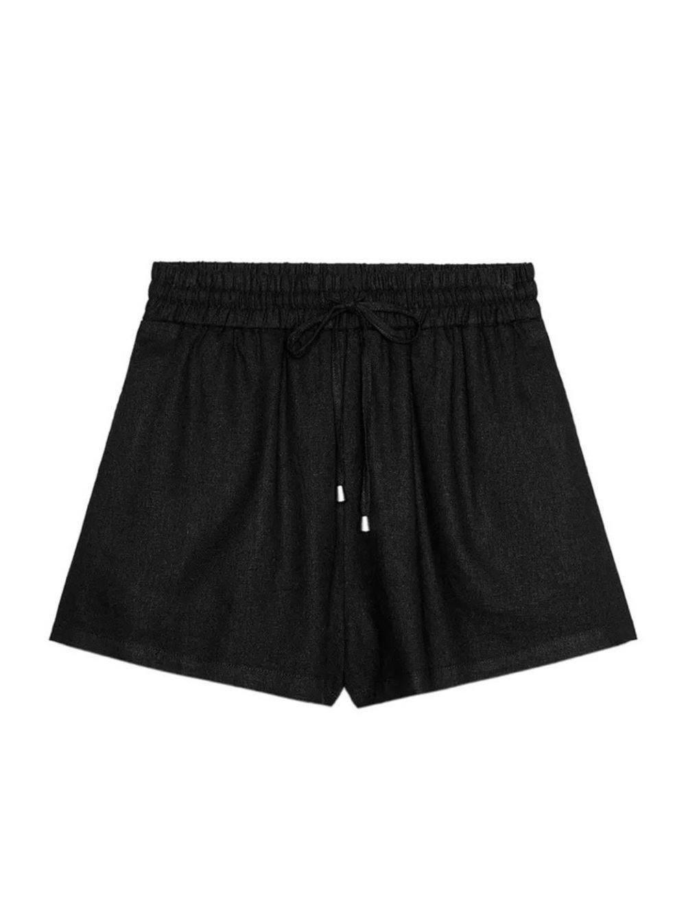 Zara Black Elastic Waist Drawsting - linen boxer shorts